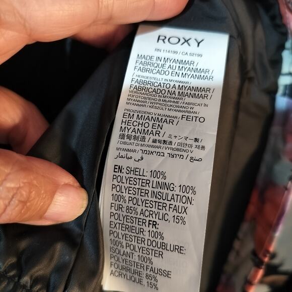 4417)ROXY Women Jet Ski Dri Flight Jetty Snowboard Jacket Small without faux fur - Picture 13 of 15